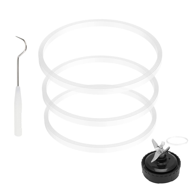 Feilifan 3 Pack Rubber Gaskets Replacement Seal White O-Ring for Ninja Pro Blender Replacement for Ninja BL660 1100w BL770 1500w BL663 BL740 BL773CO BL780 BL780CO (3.22 inch Gaskets) - Image 1