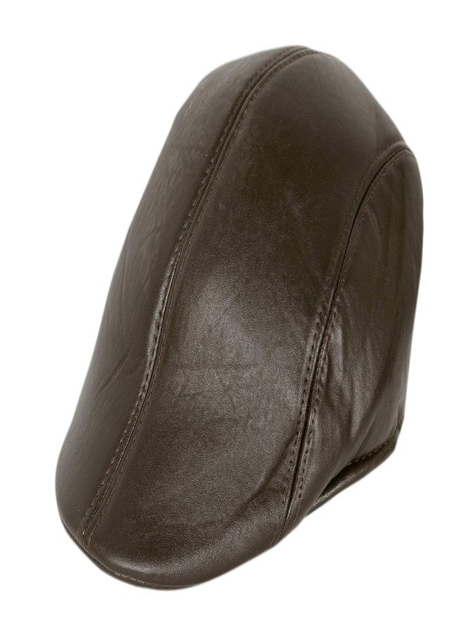 Malvina Brown Leather Golf Cap for Men