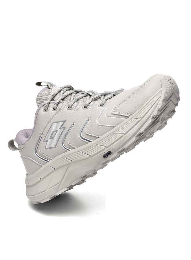LOTTO Women's Outdoor Sports Shoes Summer New Leather Water-resistant Thick Sole Cushioned Wear-resistant Grip Hiking Shoes For Women - Image 5