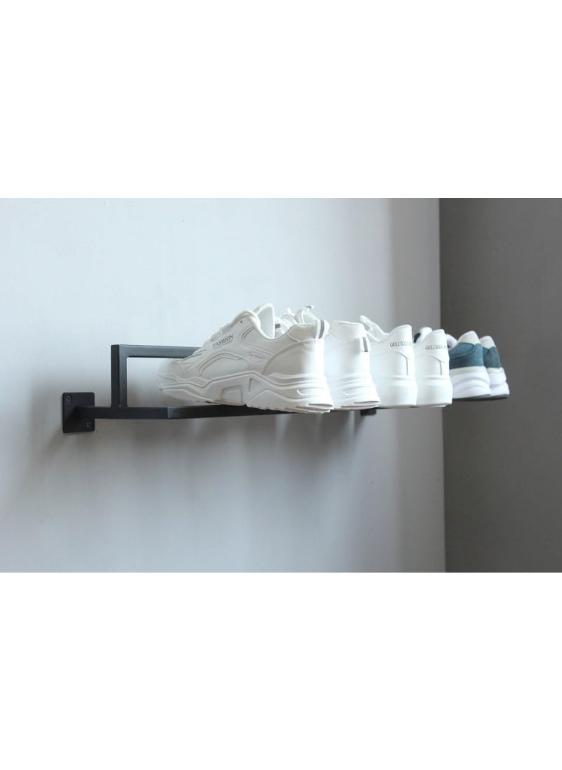 Furnelift Furnelift Metal Wall Mounted Shoe Rack Metal Shoe Rack For Entryway Shoe Stand For Home Set Of 2 Wall Monting Multiuse Storage Shoe Slipper Rack for Footwear Black Finish  - Image 2