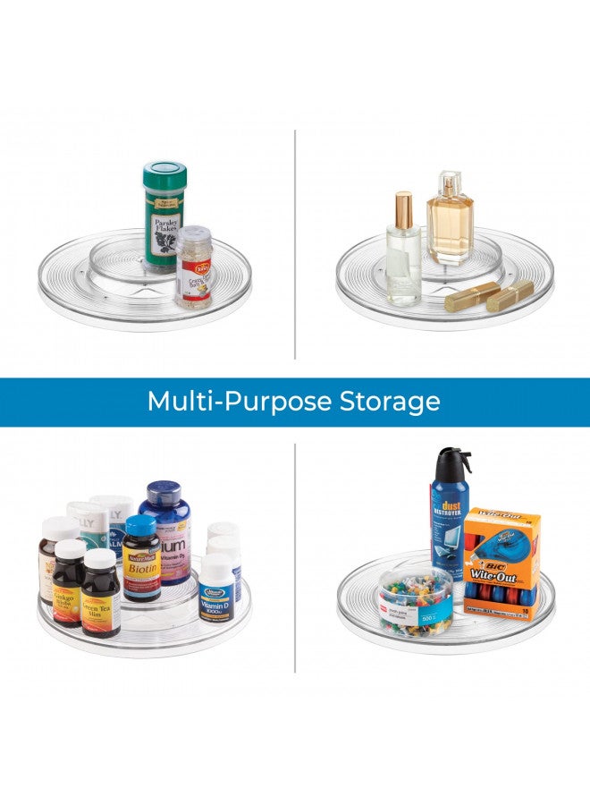 iDesign Linus Lazy Susan Cabinet Turntable - 2-Tier Organizer Tray for Kitchen Pantry or Countertops - 11", Clear - Image 5