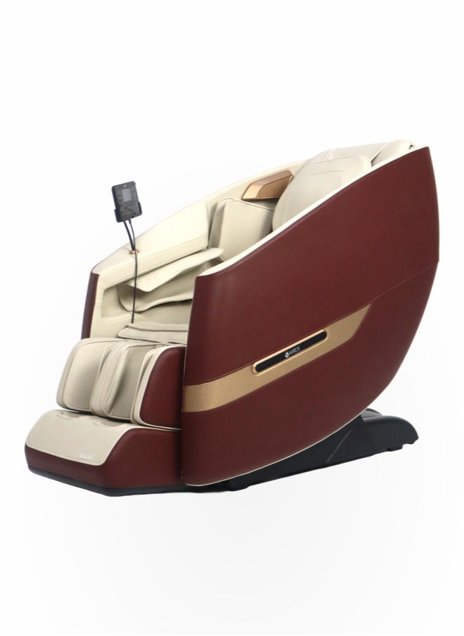 ARES uClass Massage Chair, Magnetic Massage Mechanism, 22 Auto Programs, Waist and Leg Heating Therapy, Intelligent Voice Control, 3 Zero Gravity Position, Bluetooth Speakers - Beige And Brown  - Image 1