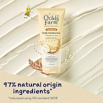 Childs Farm OatDerma Body Moisturiser Fragrance Free Soothing Hydration Sensitive Skin Emollient Baby Kids 200ml - Image 5