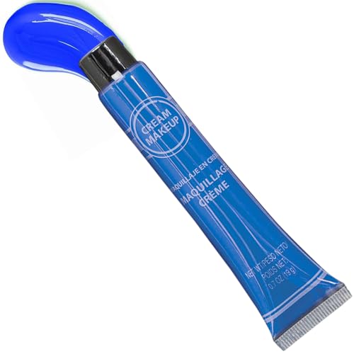 Amscan Blue Cream Makeup Tube 07 oz Pack of 1 Vibrant Color Pigmented Perfect for Festive Creative Looks - Image 1