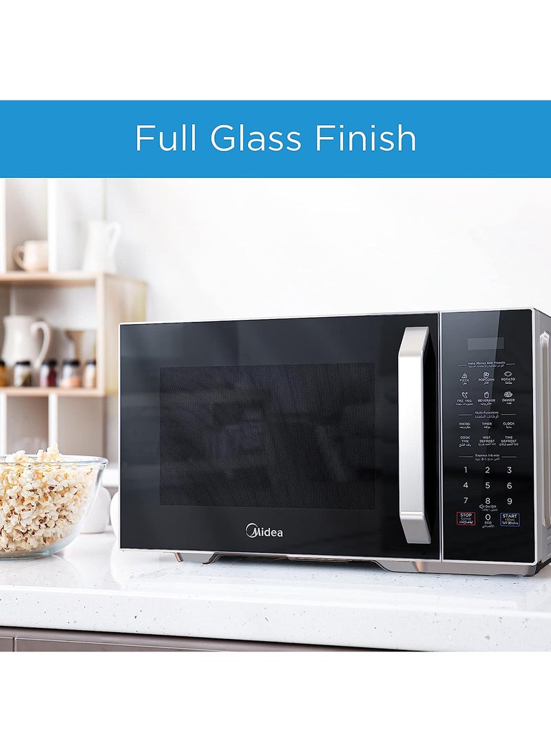 Midea Solo Digital Microwave Oven with 5 Power Levels & 8 Auto Menus,Child-Safety-Lock, Fast Reheat, Pull Open Door Handle, Cooking End Signal, Good for Home & Office, EM9P032MX 29 L 900 W EM9P032MX Silver - Image 3