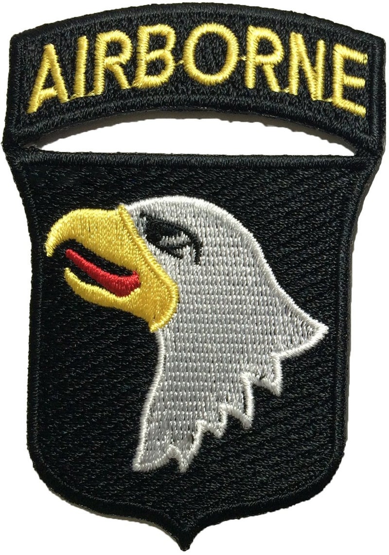 Papapatch 101st Airborne Screaming Eagle Sew on Iron on Patch IronAirborneBlck