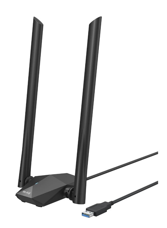 تيندا محول U18a AX1800 Wi-Fi 6 ثنائي النطاق إشارة قوية USB 3.0 مع هوائيات 5dBi عالية الكسب MU-MIMO 1800 ميجابت في الثانية للكمبيوتر/سطح المكتب/الكمبيوتر المحمول، يدعم Windows 11 و10 فقط - Image 1