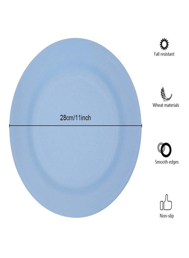 SNOMEL 11 Inch Dinner Plate Set, Extra Large Pasta Plates, Unbreakable Dishes, Lightweight Wheat Straw Salad Dinnerware, Reusable Fiber Dessert Tableware (Purple) - Image 2