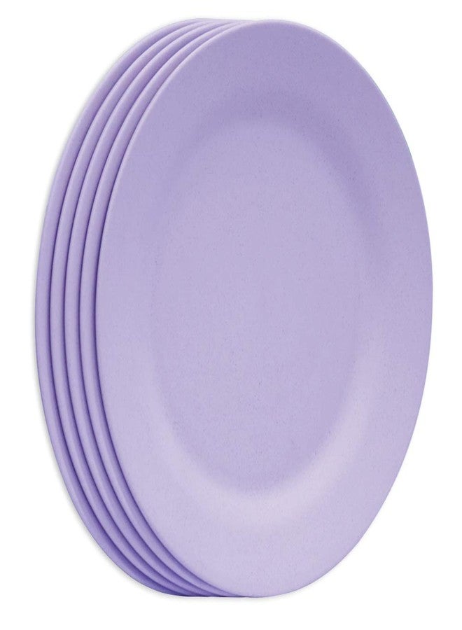 SNOMEL 11 Inch Dinner Plate Set, Extra Large Pasta Plates, Unbreakable Dishes, Lightweight Wheat Straw Salad Dinnerware, Reusable Fiber Dessert Tableware (Purple) - Image 1