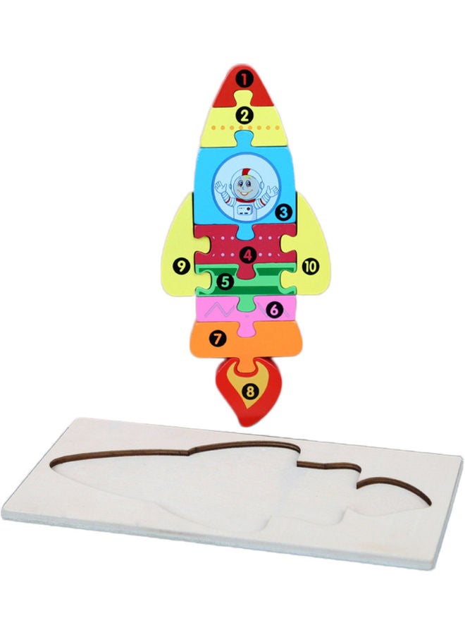 NIBEMINENT Rocket Shaped 3D Wooden Puzzle