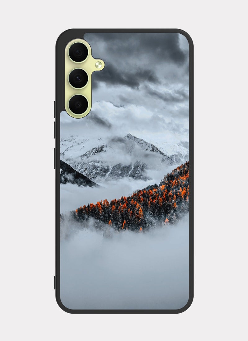 بكسلات كفر سامسونج جالكسي ايه 34 غيوم و جبال و اشجار ابيض - Image 1