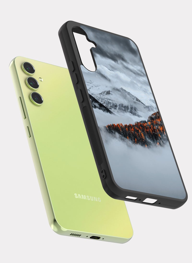 بكسلات كفر سامسونج جالكسي ايه 34 غيوم و جبال و اشجار ابيض - Image 2