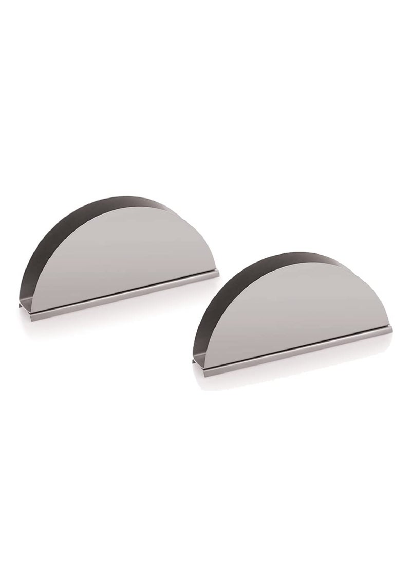 FINALITY finality Hotelware Stainless Steel Matt Finish D Shape with Base Napkintisue Holder Set of 6  - Image 3