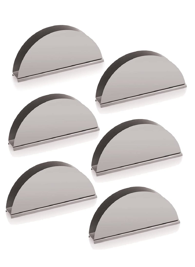 FINALITY finality Hotelware Stainless Steel Matt Finish D Shape with Base Napkintisue Holder Set of 6  - Image 1