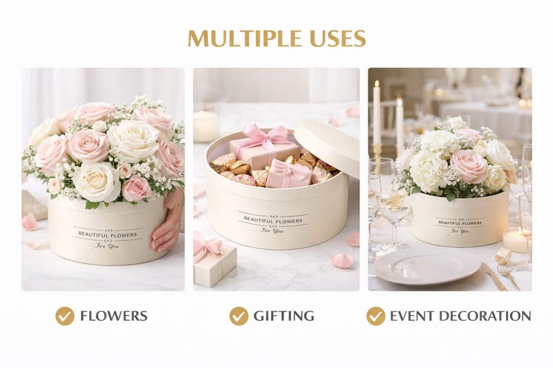 Multipurpose Round Empty Gift Box with Matching Lid - Image 5