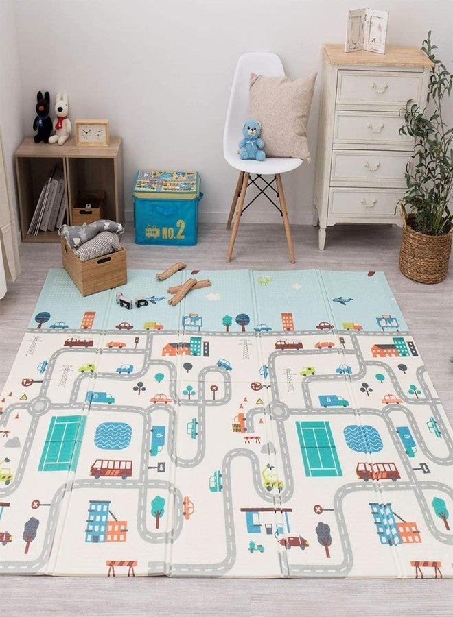 Purvaa Collection Extra Large Reversible Baby Play Mat 6.5x5 ft | Foldable BPA Free Foam Crawling Mat | Waterproof Non-Slip Kids Floor Mat for Learning, Play & Activity (0.6cm Thick, Multicolor) - Image 3
