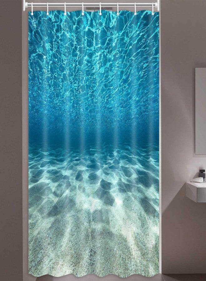 MERCHR Blue Ocean Beach Shower Curtain, Nature Underwater Sea World Scene Bathroom Curtains Waterproof Fabric, 48X72 Inches - Image 2