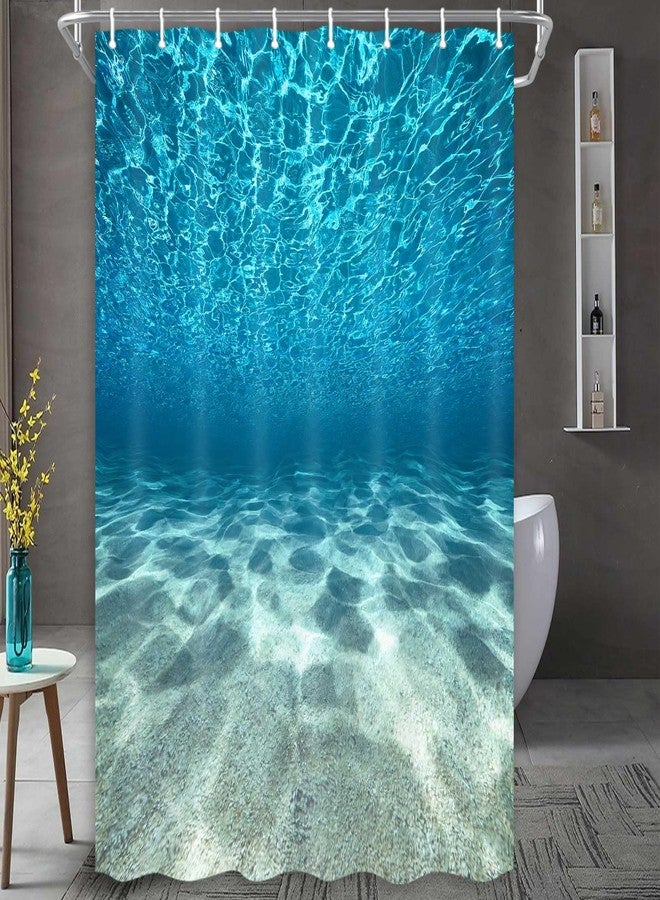 MERCHR Blue Ocean Beach Shower Curtain, Nature Underwater Sea World Scene Bathroom Curtains Waterproof Fabric, 48X72 Inches - Image 3