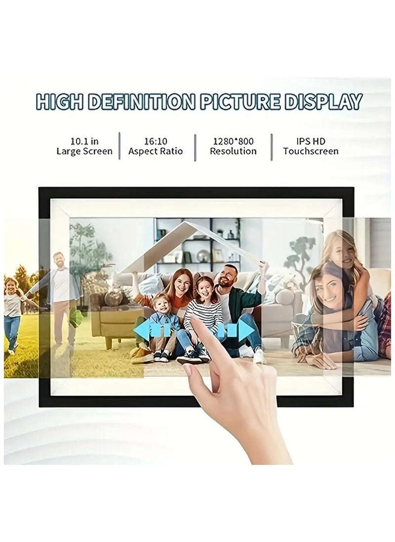 Generic Digital Picture Frame Touch Screen Display 10.1 Inch / Picture and Video Playing / JPG/PNG/HEIC/MP4/3GP/MOV / Instant Wireless Sharing / with speaker and High-Quality Sound  - Image 2