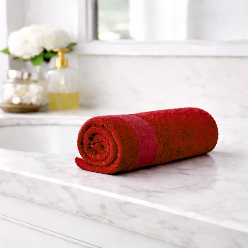 ISTANBUL MODEL Luxury 100% Cotton Face Towel, 1 Piece, 30 × 30 cm, Super Absorbent & Soft (Barn Red, Face Towel 30x30 cm) - Image 2