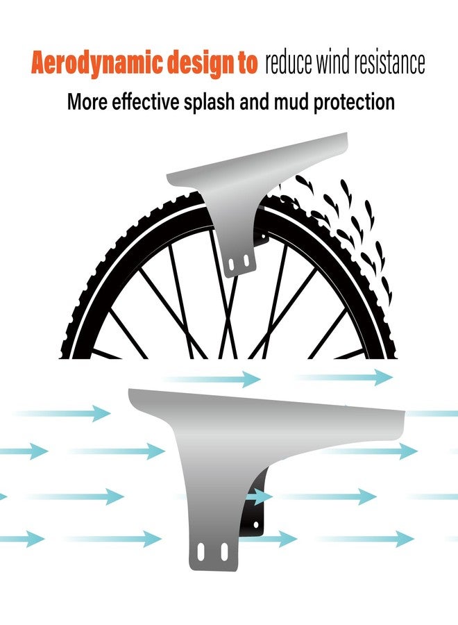 CNC Mountain Bike Fender,MTB Mud Guard,2PCS Front and Rear Bike Mudguard Fits 26", 27.5", 29" Bicycle/Road/Kids/Fat Bike Fork. (KX) - Image 5