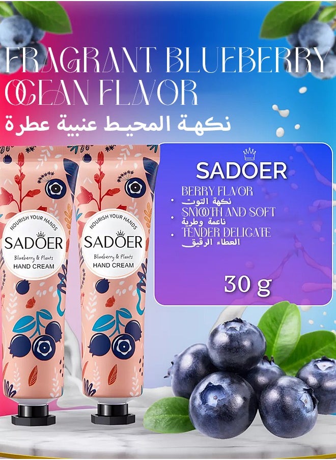 SADOER مجموعة هدايا كريم لليدين مكونة من 5 عبوات للنساء، لوشن لليدين بحجم مناسب للسفر بكميات كبيرة للأيدي الجافة المتشققة، لوشن لليدين صغير كهدية للمهرجانات، لوشن لليدين صغير بعطور نباتية طبيعية، كريم مرطب للعناية باليدين  - Image 2