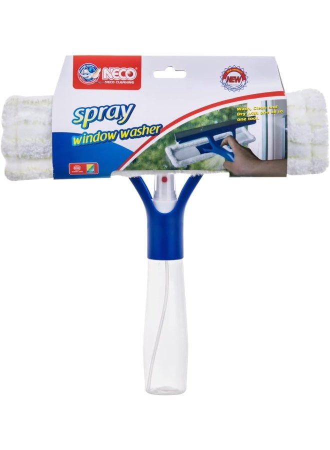 Neco Neco 25Cm Spray Window Cleaner With Micro Refill Window Cleaner Squeegee Cloth Pad Kit Microfiber Window Washer Glass Cleaning Tool Spray Bottle Car Window Cleaner And Scraper