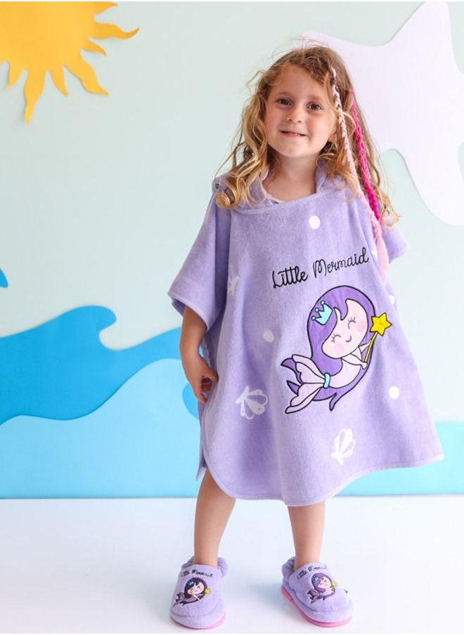 Milk & Moo - Milk&Moo Kids Poncho Little Mermaid Hooded Beach Towels for Kids - Image 1