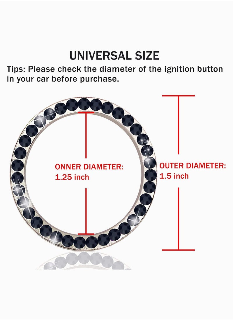Y&D Crystal Rhinestone Car Engine Start and Stop Decoration Ring 2PCS  - Image 4