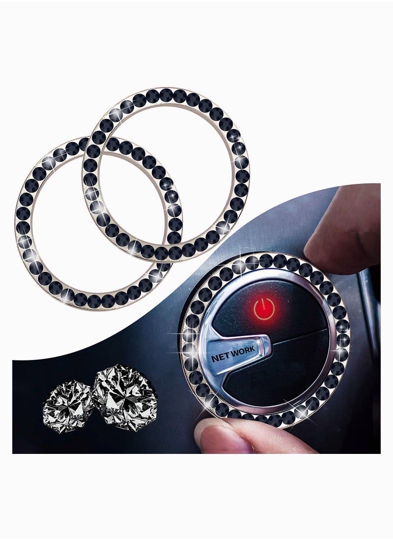 Y&D Crystal Rhinestone Car Engine Start and Stop Decoration Ring 2PCS  - Image 1