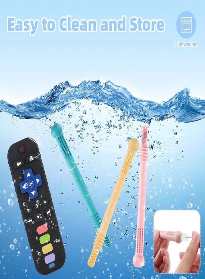 Kidology Teething Toys for Babies, Sticks and Remote Teether for Baby 0-6 6-12 12-18 Months Bpa Free, with Cleaning Brush Sensory Chew Toys for Infants 0-18 Months - Image 3