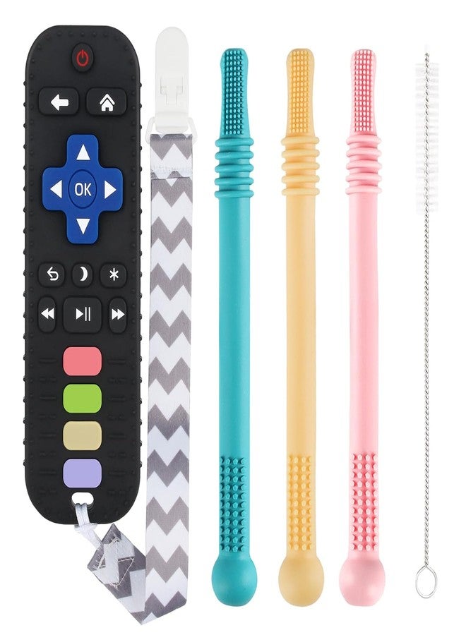 Kidology Teething Toys for Babies, Sticks and Remote Teether for Baby 0-6 6-12 12-18 Months Bpa Free, with Cleaning Brush Sensory Chew Toys for Infants 0-18 Months - Image 1