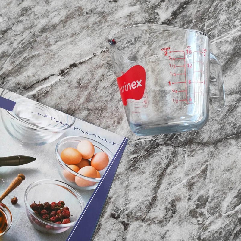 Marinex Glass Measuring Jug 500ml, Durable Heat-Resistant Borosilicate Measuring Jug | Transparent Multi-Purpose Medium Glass Jug | Microwave, Freezer & Dishwasher Safe - Image 5
