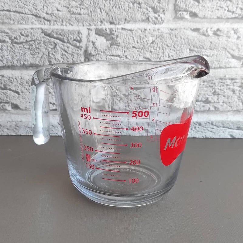 Marinex Glass Measuring Jug 500ml, Durable Heat-Resistant Borosilicate Measuring Jug | Transparent Multi-Purpose Medium Glass Jug | Microwave, Freezer & Dishwasher Safe - Image 4