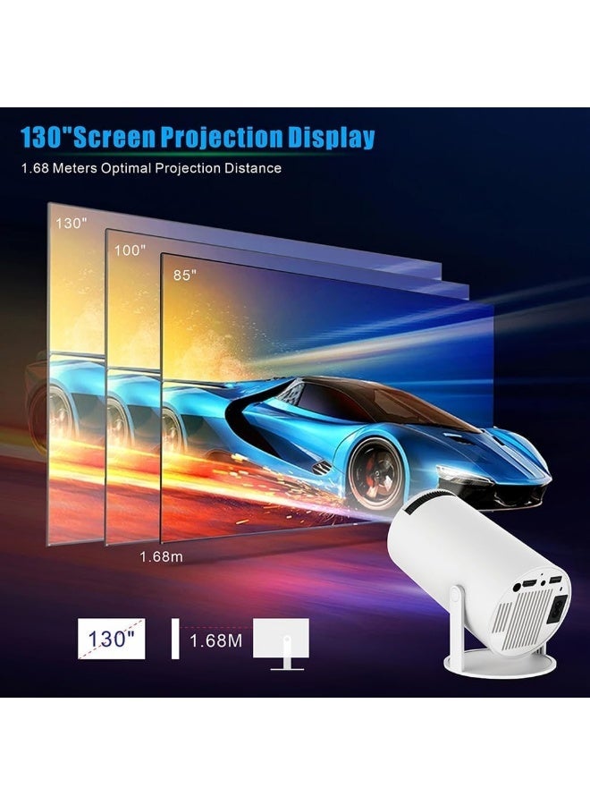 Portable Projector Pro 720P with Android 11.0, Wi-Fi 6, and Bluetooth 5.0 for Home Theater, 180° Auto Keystone Correction, and 130-1280 x 720 Open Screen Projector - Image 2