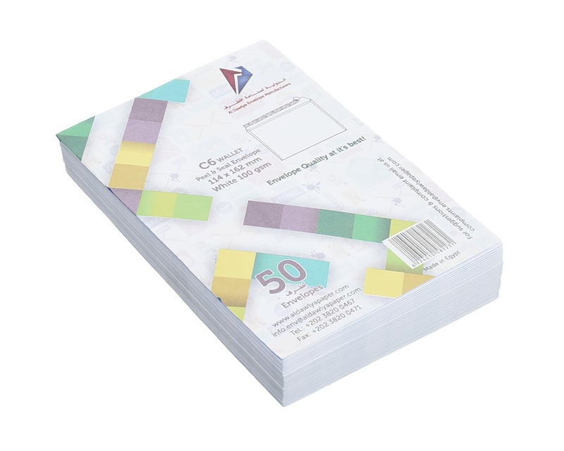 SONIX C6 Envelopes 100g White Self-Adhesive, 50-Pack