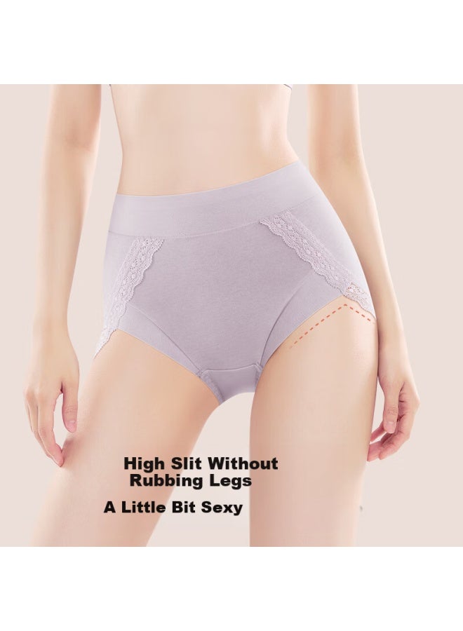 Mei Ya Ting High-waisted Women's 7a Antibacterial High-slit Pure Cotton Crotch Mulberry Silk Comfortable Non-binding Leg Seamless Triangle Shorts - Image 3