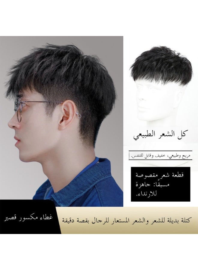 100 ٪ الشعر البشري الرجال توبي الأزياء والأسلوب وسيم قطعة الشعر التنفس الصافي استبدال الشعر اللون الطبيعي الشعر القصير عوارق للرجال - Image 3