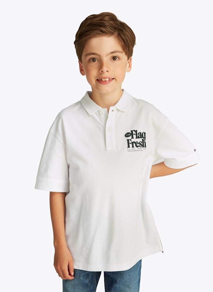 TOMMY HILFIGER Youth Flag Fun Short Sleeve Regular Polo T-Shirt  - Image 1