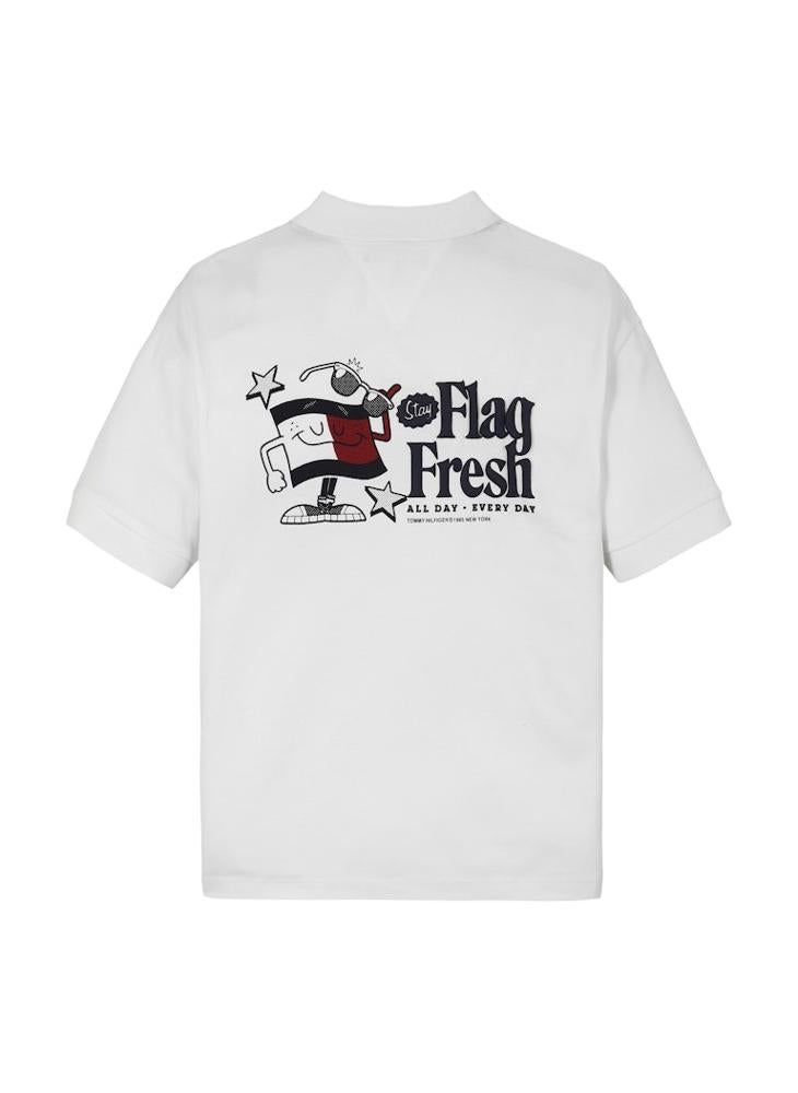 TOMMY HILFIGER Youth Flag Fun Short Sleeve Regular Polo T-Shirt  - Image 5