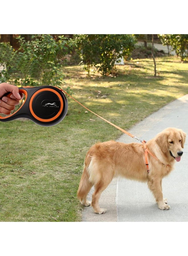 Pets Empire Retractable Dog Leash, 8M/16Ft Walking Jogging Training Leash With Polyester Tape For Medium To Large Dog Up To 50Kg/110Lbs, With Hand Grip And One Button Brake & Lock Orange Color  - Image 4