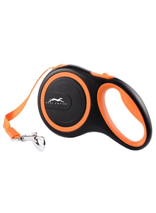 Pets Empire Retractable Dog Leash, 8M/16Ft Walking Jogging Training Leash With Polyester Tape For Medium To Large Dog Up To 50Kg/110Lbs, With Hand Grip And One Button Brake & Lock Orange Color  - Image 1