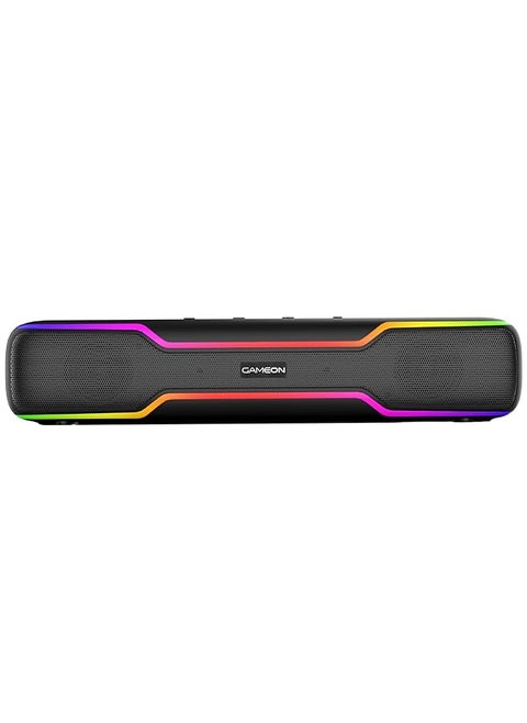 Dominator Blaze 10W*2 Wireless Sound Bar With 3000Mah Battery V5.3 Rgb Lights Tws And More 6 Lighting Models Aux In Tf Usb 3 4 Hours Playtime Black