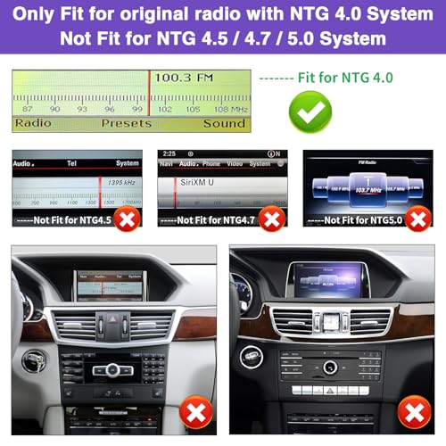 NINETOM 2026 Upgraded 123 UltraNarrow Touchscreen Wireless CarPlay Android Auto Receiver Compatible with Mercedes Benz E Class W212 20092012 for NTG 40 System - Image 3