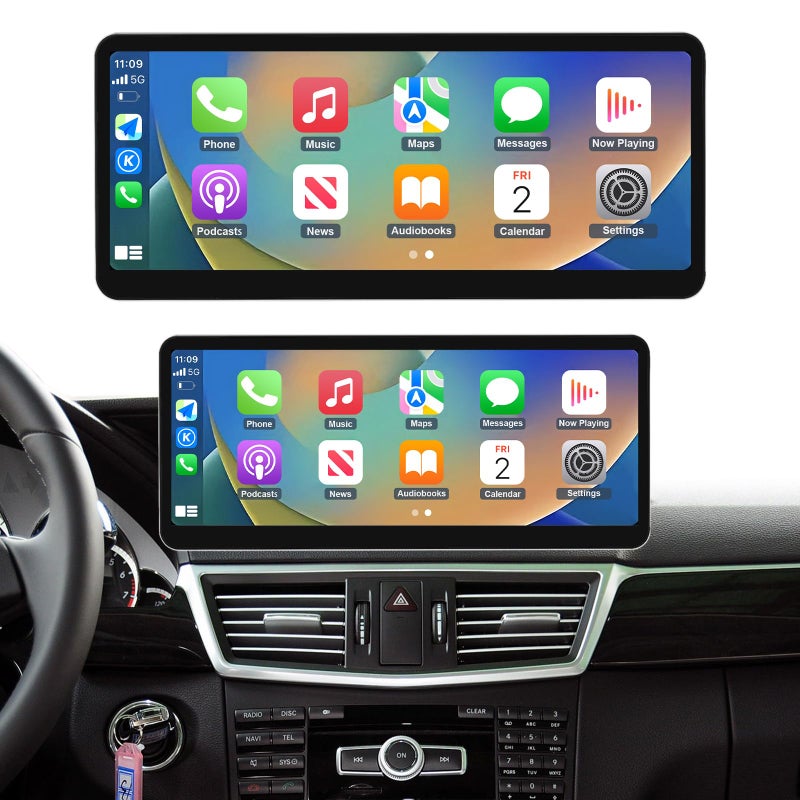 NINETOM 2026 Upgraded 123 UltraNarrow Touchscreen Wireless CarPlay Android Auto Receiver Compatible with Mercedes Benz E Class W212 20092012 for NTG 40 System - Image 2