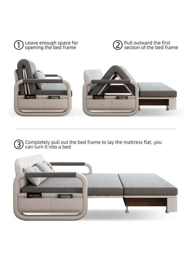 Generic Pull-Out Foldable Sofa Bed with Storage Space Double-Seat Multi-Functional Sofa, Modern Style Living Room and Bedroom Comfortable Sofa Bed Chair  - Image 5