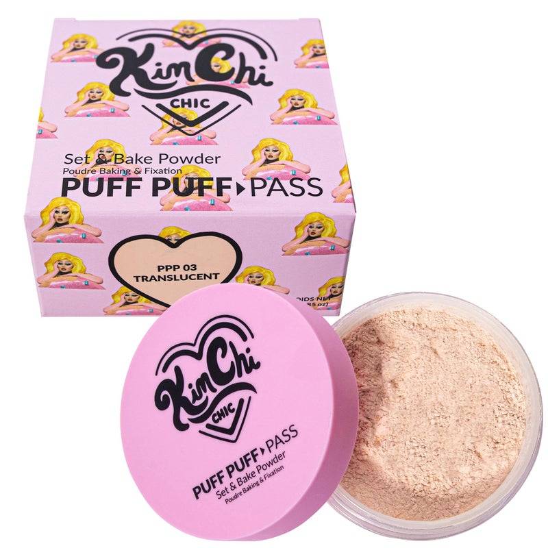 Kimchi Chic Beauty Puff Puff Pass Set and Bake Setting Powder for Makeup, Extra Fluffy Loose Face Powder Poof, Soft Natural Face Makeup for Uneven Skin Tone, 03 Translucent - Image 1