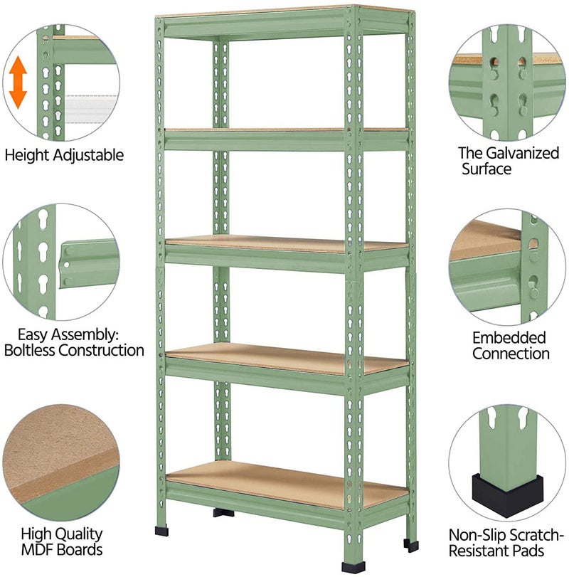 STAR WORK Adjustable Racking Shelves Multipurpose Storage RackFREE Drawer Shelf Liner 30 X 60 CM 5 sheet 5 SECTION Olive 63 x 24 x 12 INCH H x W x DCrc Mild SteelHigh Desnity MDFGreen - Image 5