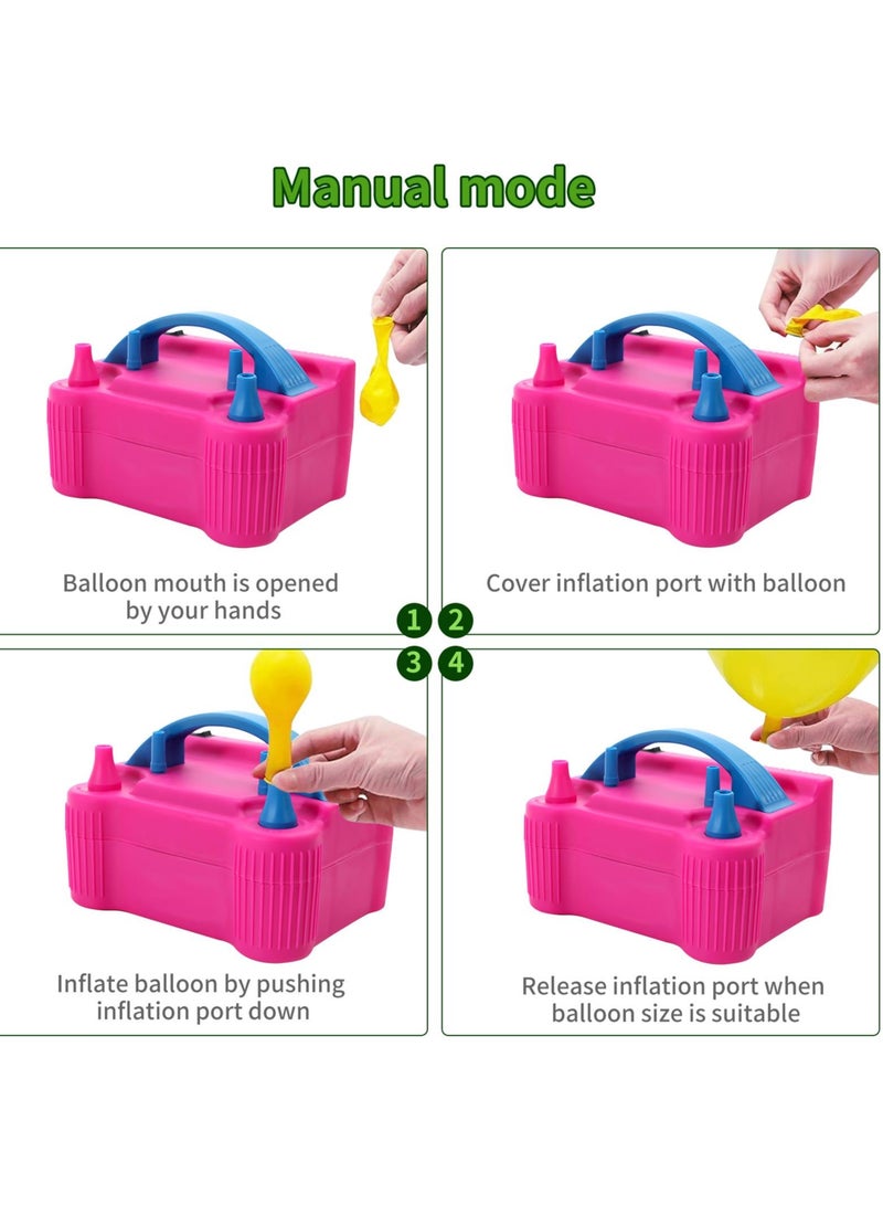 Toshionics Electric Air Balloon Pump Portable Inflator 2 Modes Dual Nozzle Automatic Balloon Inflator Blower Machine For Party Decoration - Image 4