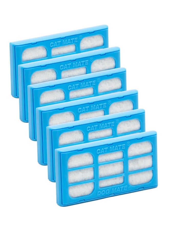 Cat Mate 6-Pack Replacement Fountain Filter Cartridges (Compatible with all Cat Mate / Dog Mate Fountains) - Image 1